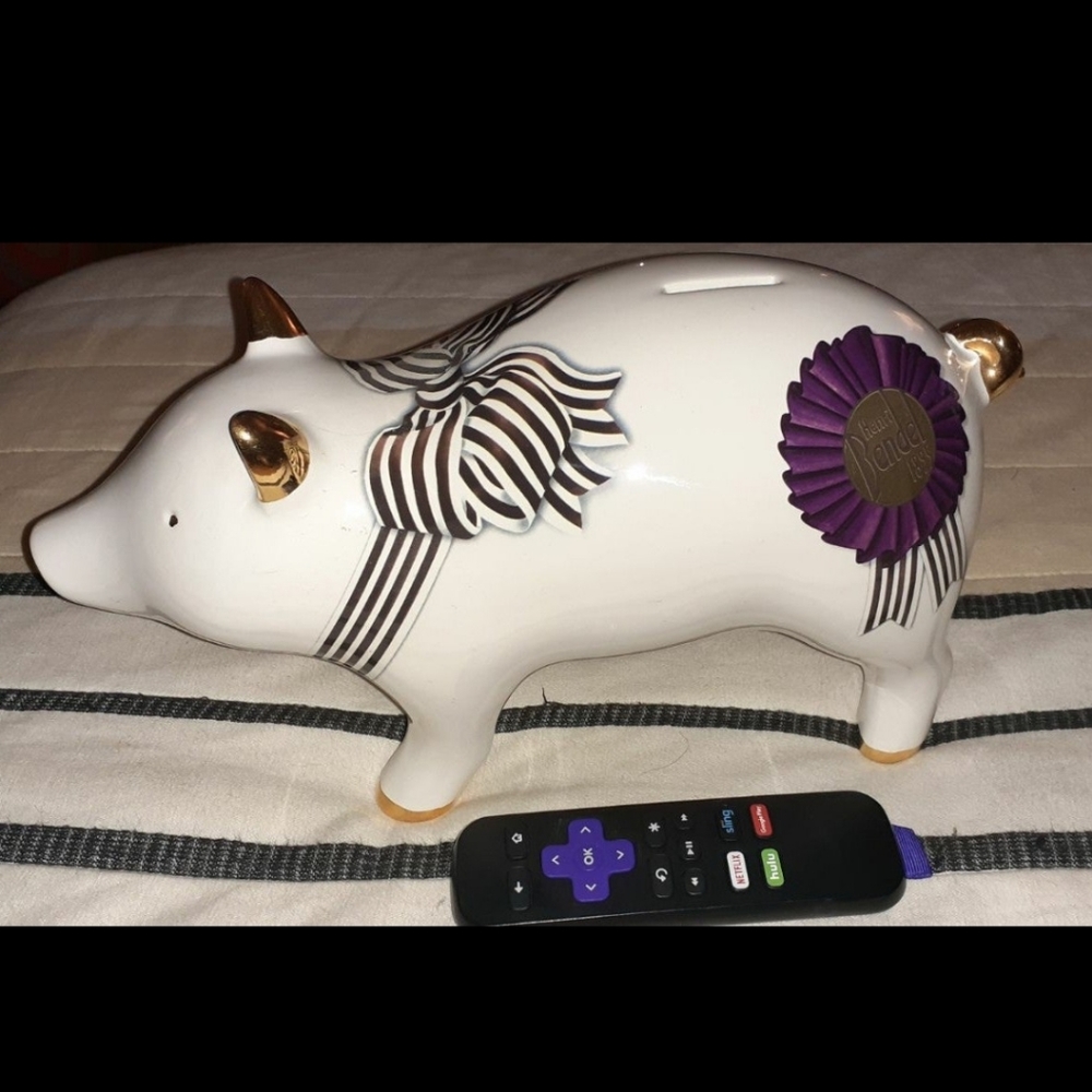 HENRI BENDEL RARE LARGE PIGGY BANK WITH FLAW